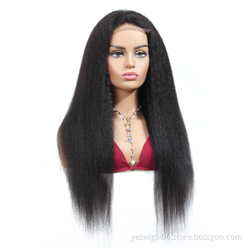 Full Customize Packing Wig Box/Bag Malaysian Yaki Kinky Straight Lace Front Closure Wig Vendor Cheap Human Hair Swiss Lace Wig